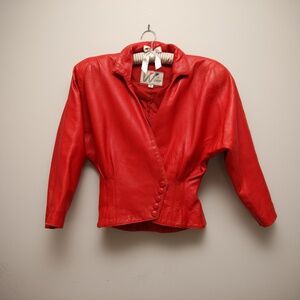Vintage Leather by Wilson red corset jacket